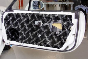 Car door damping with Dynamat