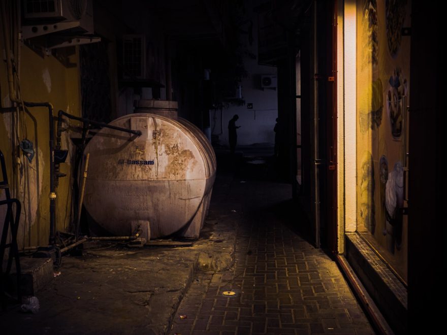 gray container near wall