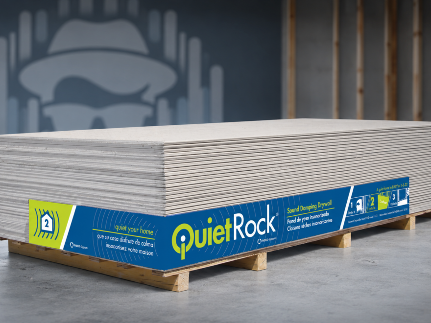 QuietRock 510 half inch sound damping gypsum panel