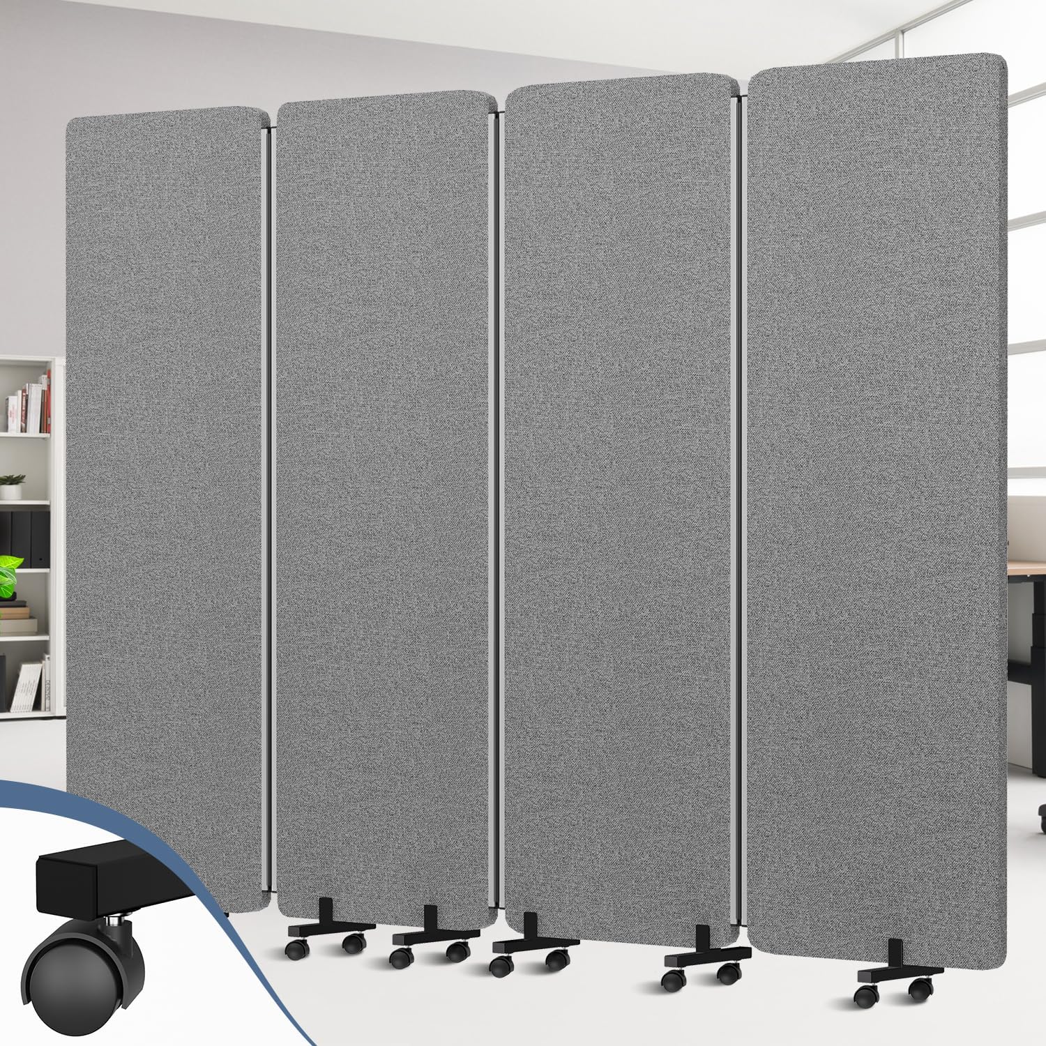 HOMSCREENER Acoustic Room Divider Privacy Panel with Wheels