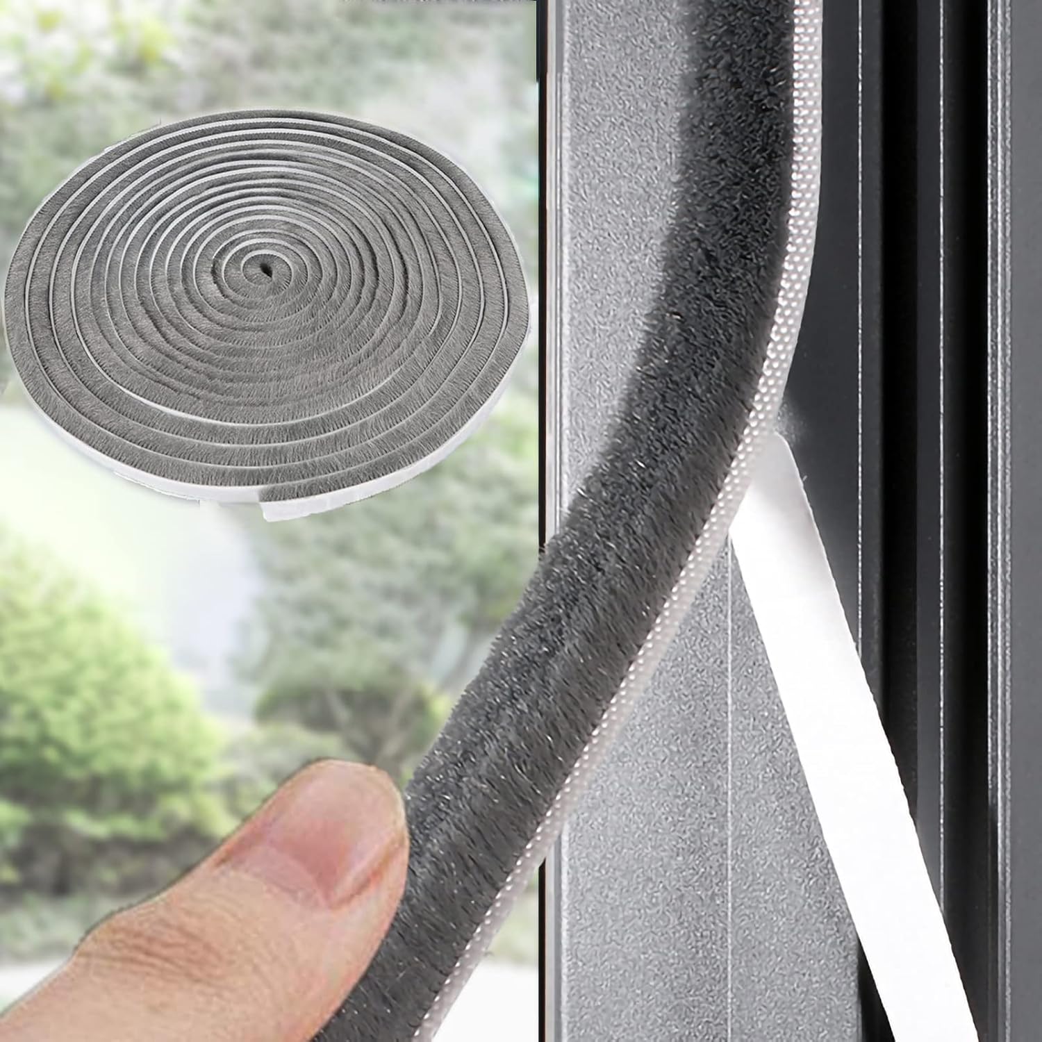Soundproof Door Gaps with Bruiefpap 39.4FT Self Adhesive Weather Stripping for Windows and Sliding Frames