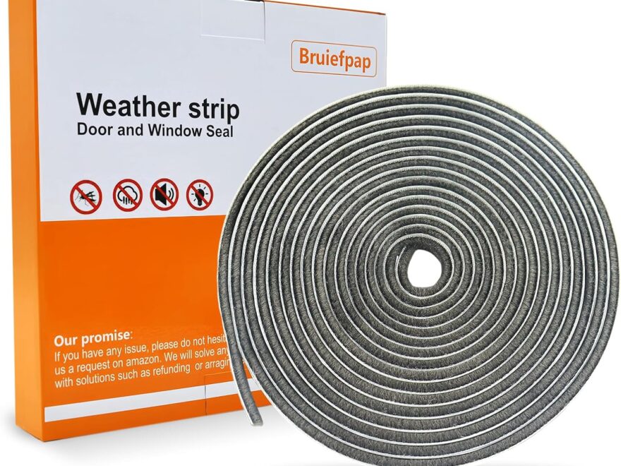 Soundproof Door Gaps with Bruiefpap 39.4FT Self-Adhesive Weather Stripping for Windows and Sliding Frames