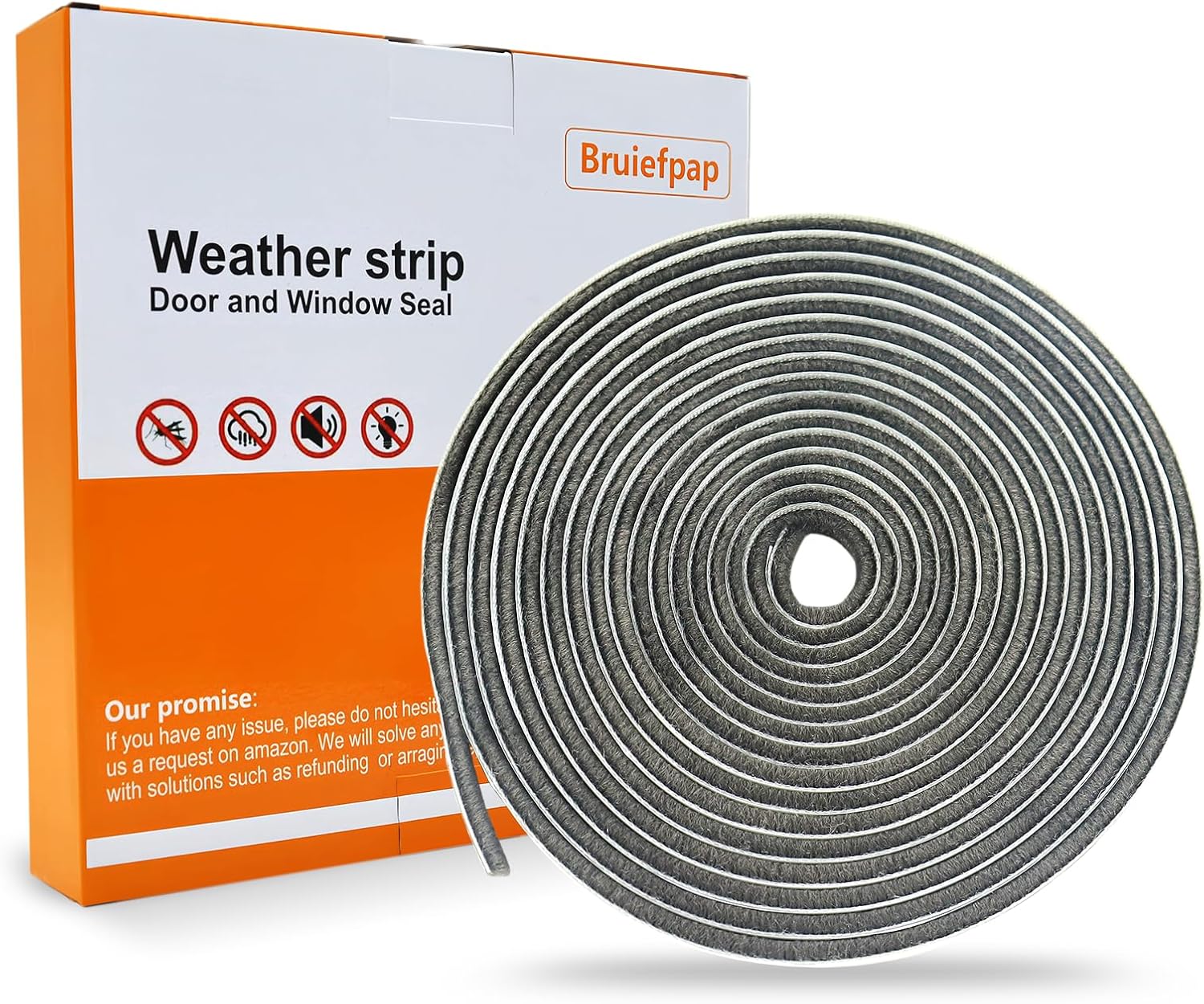 Soundproof Door Gaps with Bruiefpap 39.4FT Self Adhesive Weather Stripping for Windows and Sliding Frames