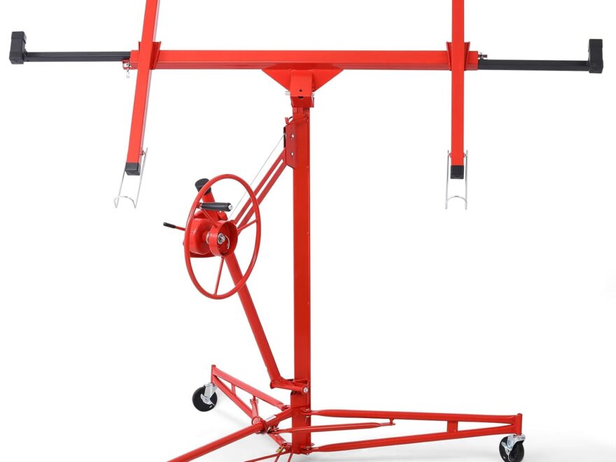 Rovibek Drywall Lift 11 FT with 360° Adjustable Panel Hoist and 150LBS Load Capacity