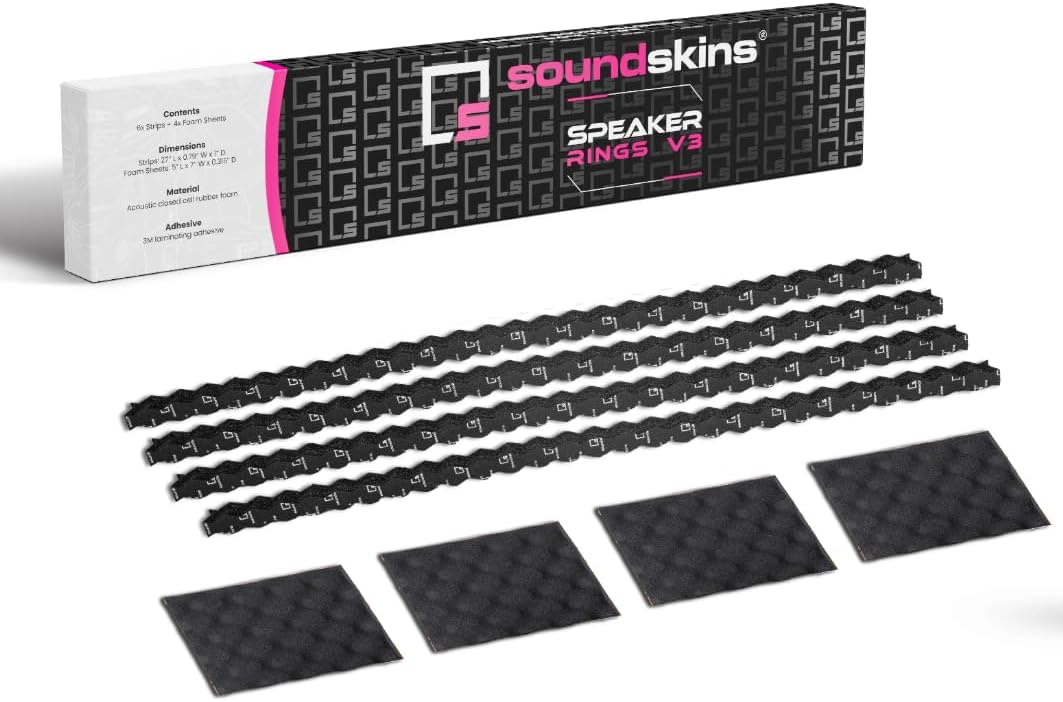 Soundskins SSK-RINGV3 Foam Speaker Ring Kit with 6 High Rebound Waterproof Foam Strips and 4 Wave Reflection Pads