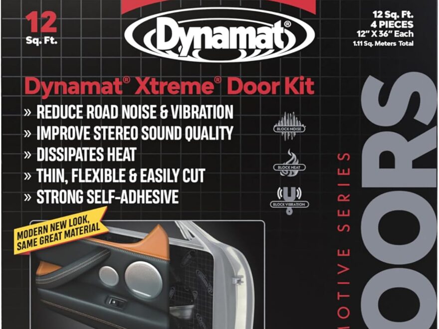 Dynamat Xtreme Sound Deadening Car Insulation Door Kit 10435 – Pre Cut Noise Dampening for 2 Car Doors – Self Adhesive, Made in USA, 12 sq ft