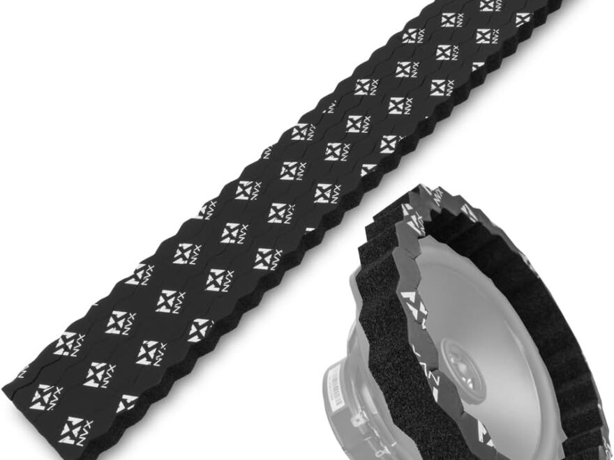 "NVX UNIFRING 6 Piece Universal Self-Adhesive Foam Speaker Ring Baffle Kit – 1” Thick Acoustic Foam for 1"" to 6""x9"" Speakers – Improves Sound Quality, Reduces Vibration, Waterproof Automotive-Grade `"