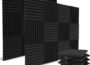 Audiosoul 52 Pack Acoustic Panels 1 x 12 x 12 Inches: High Density Acoustic Foam Soundproof Studio Wedges in Charcoal