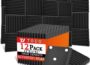 TOUO 12 Pack Acoustic Panels 12"x12"x1" Flame Retardant Wedge Acoustic Foam for Home Studio Sound Absorption