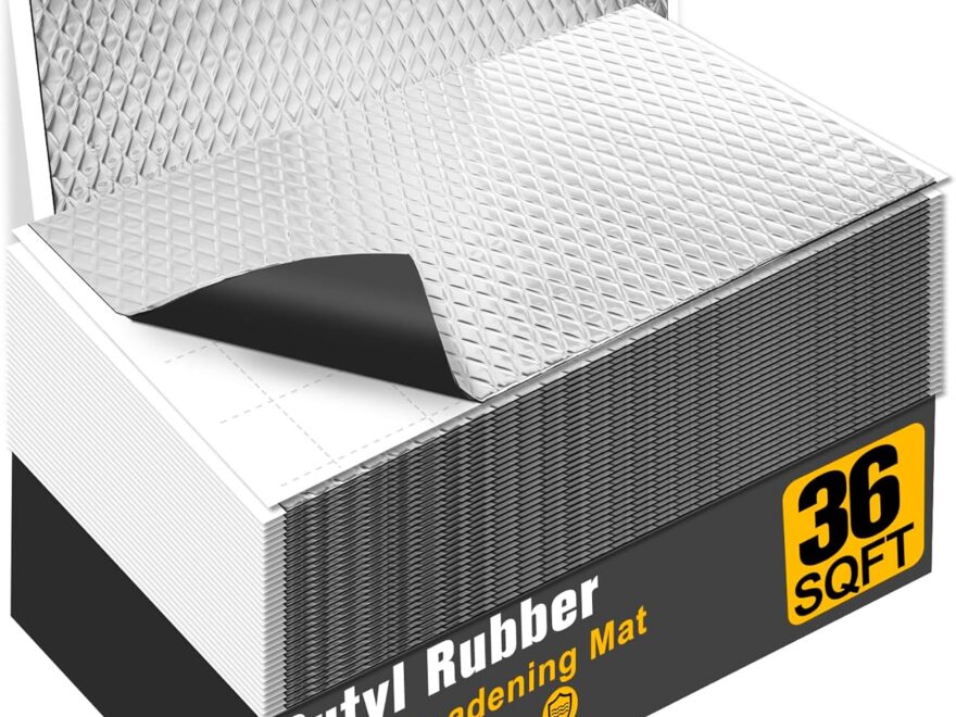 MYFAMIREA 36 Sqft Butyl Car Sound Deadening Mat for Vehicle Noise Insulation and Vibration Dampening