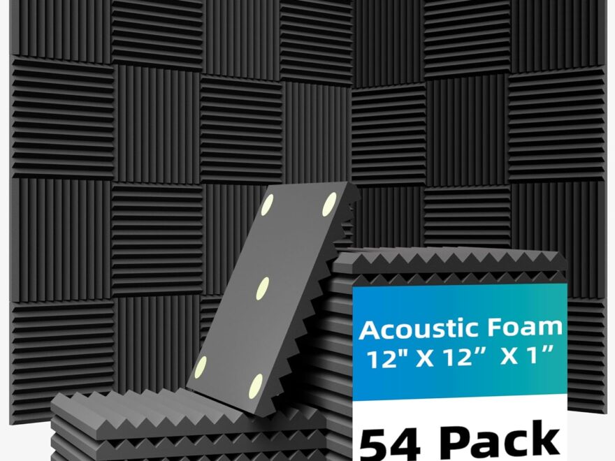 "Temgcuam 54 Pack 12×12×1 Soundproof Wall Panels with Adhesive Stickers for Home Studio `"