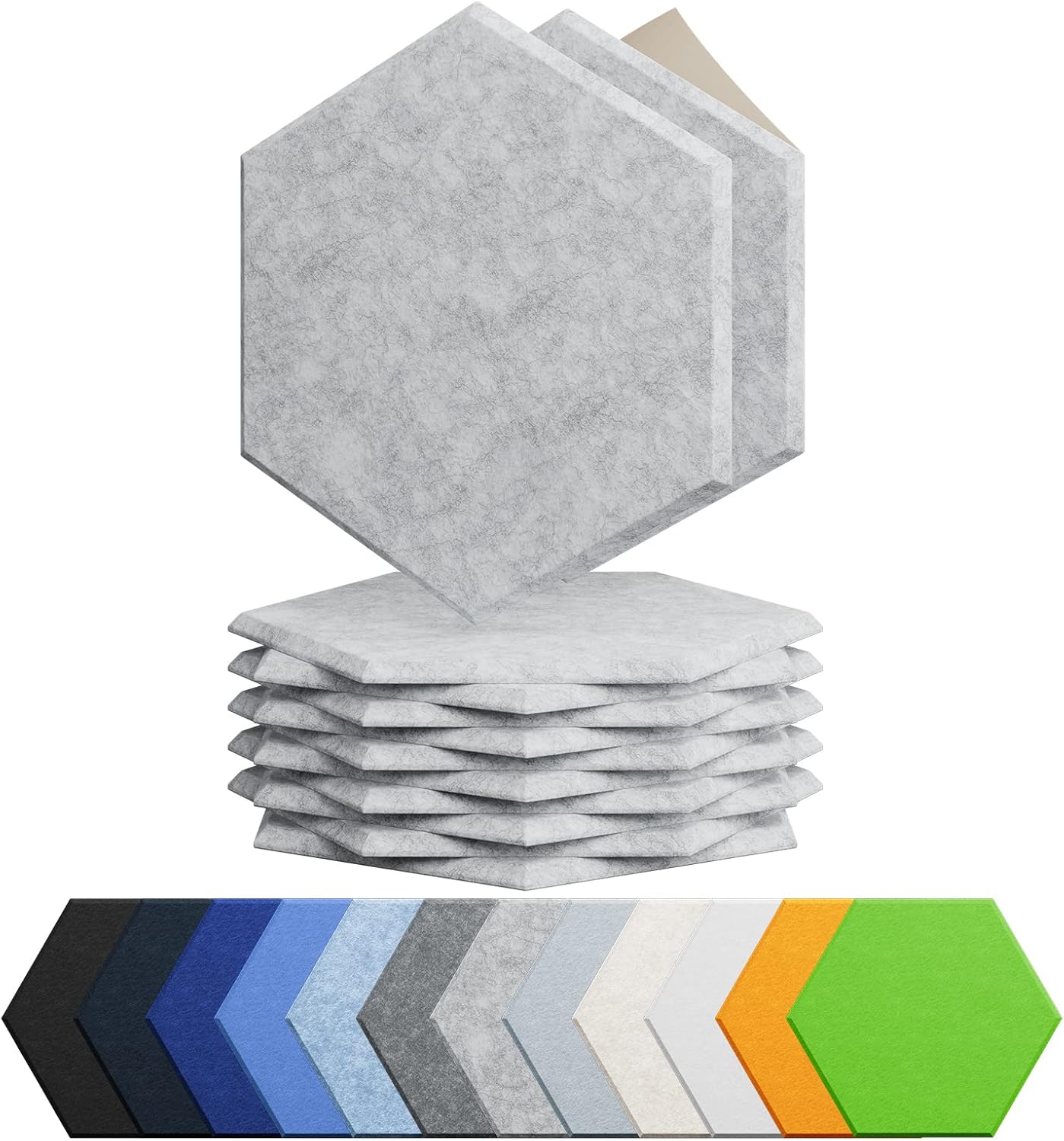 Amantech 12 Pack Hexagon Acoustic Foam Panels for Home and Studio Soundproofing
