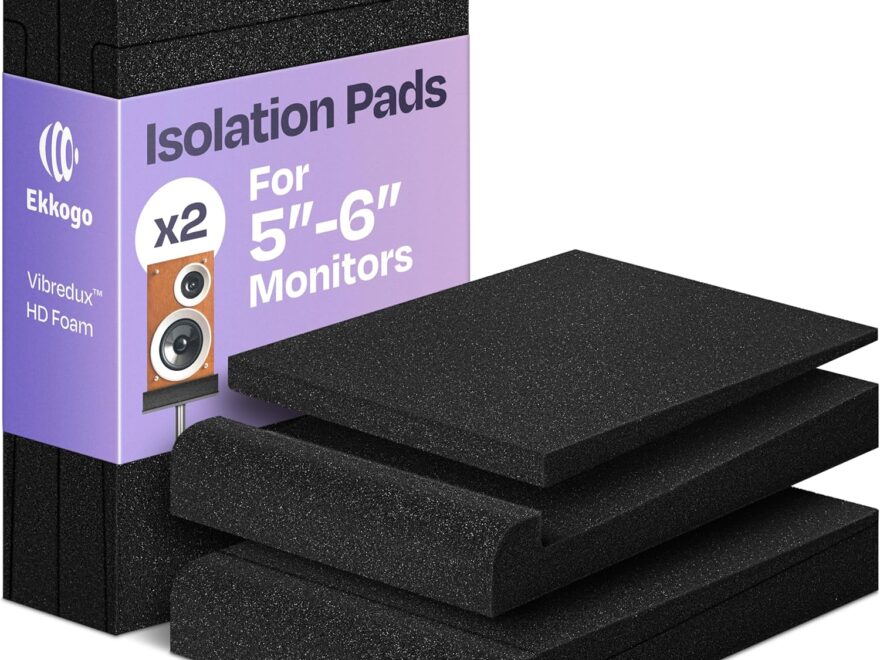Ekkogo Pair of Studio Monitor Isolation Pads with Vibredux HD Foam for 5-Inch Speakers