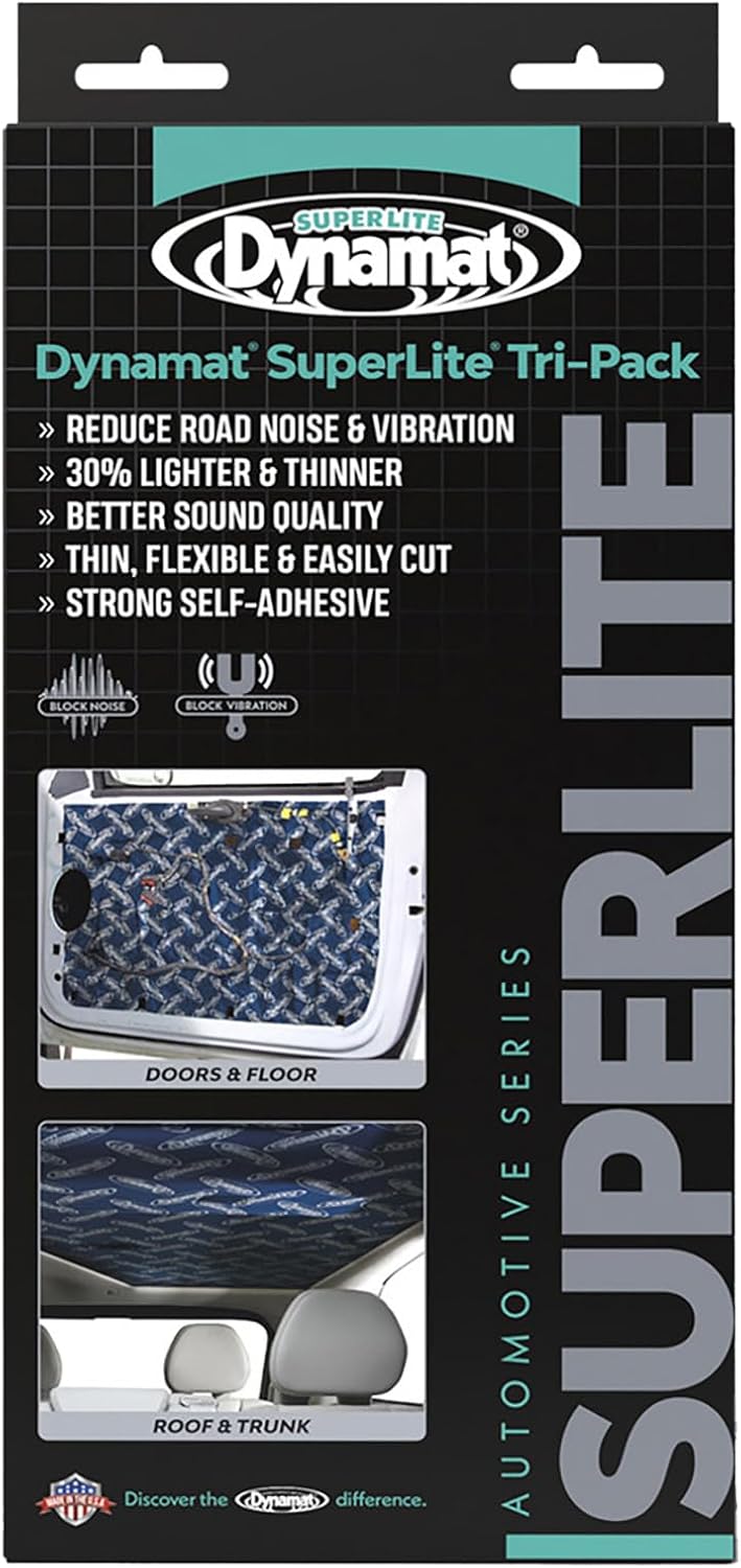 Dynamat 10612 18 x 32 Self Adhesive Sound Deadener Superlite Tri Pack Set of 3 Made in USA