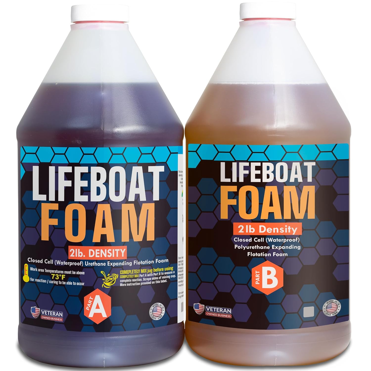 Lifeboat Polyurethane Pour Foam 2lb 1-Gallon Kit for Flotation Filling Soundproofing and Insulation