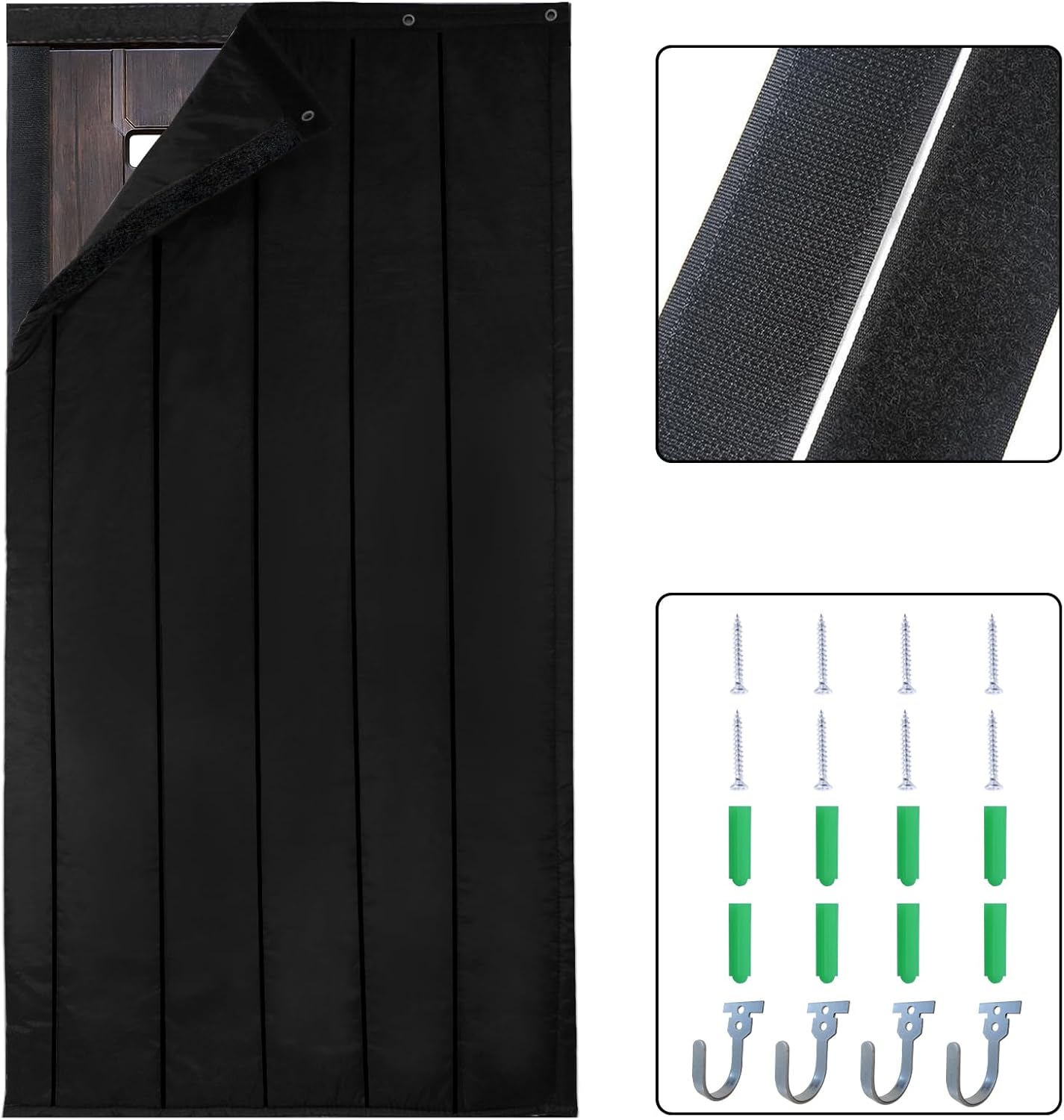 TroyStudio Thick Door Soundproofing Blanket Heavy Window Sound Barrier Sheet Home Acoustic Dampening Curtain Divider Wall Noise Blocker for Bedroom Music Recording Studio