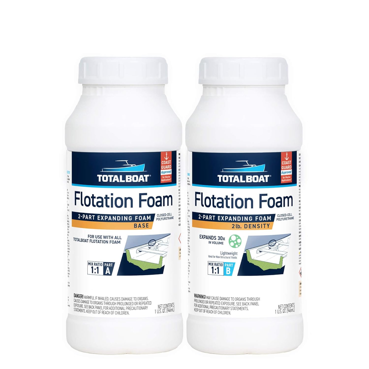 TotalBoat Flotation Foam 2 Part Polyurethane Kit for Marine Floatation and Insulation