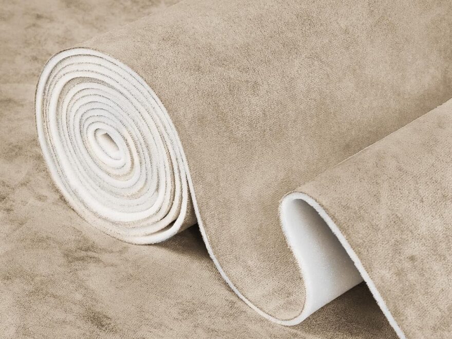 Beige Suede Headliner Fabric for Car Roof 72"x60" 1 8" Foam Backed Suede Material rolled beige suede sheet with white foam backing