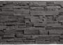 EverStone Cascade faux stone wall panel in dark stacked stone finish with raised textured rectangular pieces