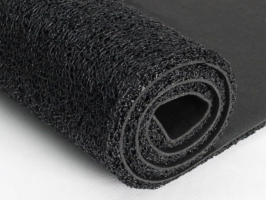 Rain gutter drip mat black textured self-adhesive roll for awning or metal roof eaves, waterproof rain noise reducer