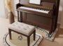 Soundproof rug non-slip carpet for acoustic dampening under an upright piano and bench, piano-shaped with keyboard border