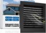 Zepoty 12 x 12 gable vent with screen, black square louvered exterior wall vent shown with product packaging