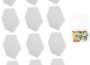 BESPORTBLE white hexagonal acoustic wall decorations, 12 self-adhesive soundproofing mats with a clear box of multicolor push pins
