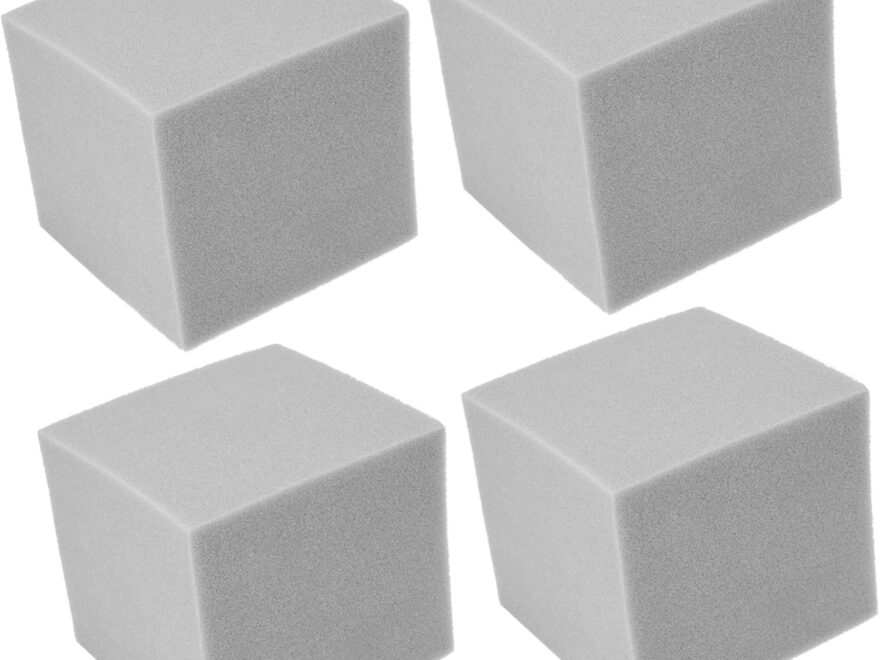 Sosoport 4pcs soundproofing corner blocks, gray sound absorbing foam cubes for acoustic treatment in home studio, office, and recording spaces