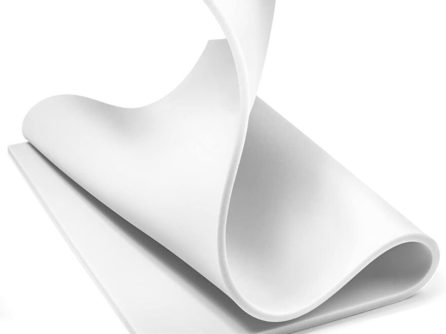 Second Skin Mega Zorbe melamine foam sheet, white flexible foam panel shown folded into layered sheet form