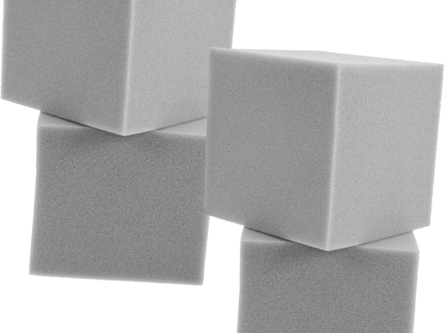 LIFKOME acoustic foam bass trap cube panels, gray high-density sound insulation foam blocks for studio or music room corners