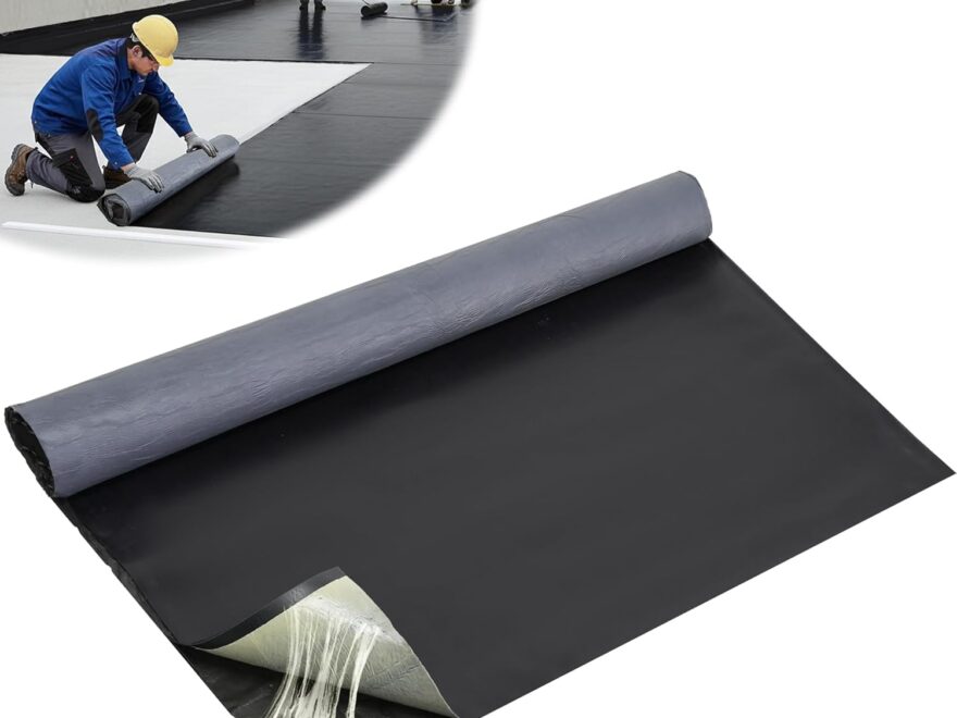 SFNSM EPDM rubber roofing membrane roll, black peel-and-stick waterproofing sheet with adhesive backing for roof underlayment