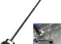 Heavy-Duty Roof Seam Roller for Waterproof Membrane, black metal roller with long handle on peel-and-stick roofing sheet