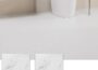 Fablioflo peel and stick floor tile with white marble texture, square tiles shown on a bathroom floor