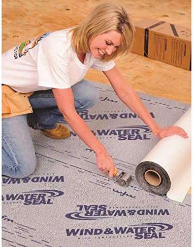 MFM Wind & Water Seal self-adhering roof underlayment roll with textured gray sheet and peel-away backing