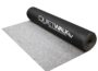 QuietWalk LV 360 Sq Ft Flooring Underlayment black roll with gray textured sheet partially unrolled