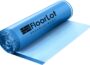 FLOORLOT BlueStep Underlayment with Moisture Barrier blue foam roll partially unrolled, showing smooth sheet surface