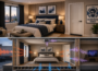 Soundproof bedroom showing common noise paths through the window, door, wall, ceiling and vent